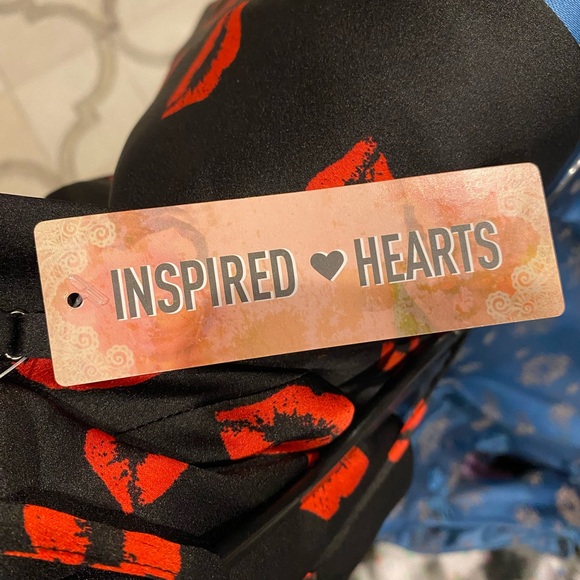 Inspired Hearts Black and Red Lip Print Dress - Picture 8 of 9